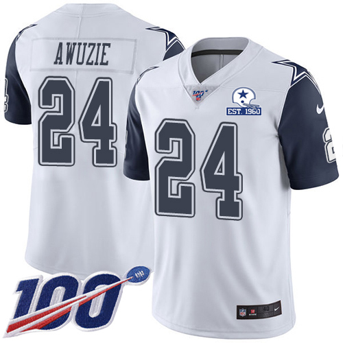 Dallas Cowboys #24 Chidobe Awuzie White Men's Stitched With Established In 1960 Patch Limited Rush 100th Season Jersey Men's cheap jerseys for sale - CheapJerseys.Shop