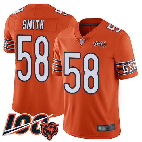 Chicago Bears #58 Roquan Smith Orange Men's Stitched Limited Rush 100th Season Jersey Men's cheap jerseys for sale - CheapJerseys.Shop