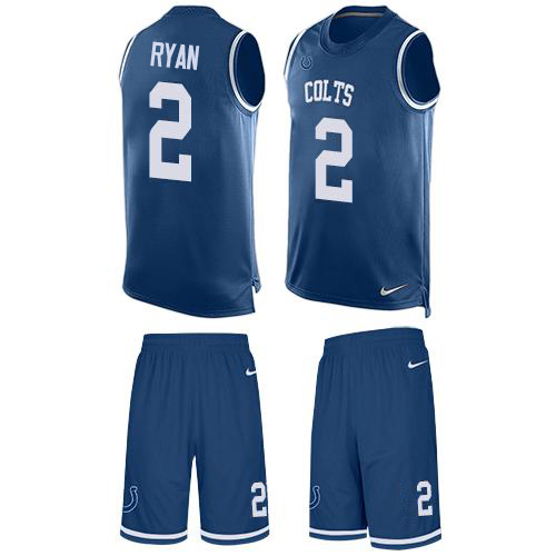 Colts #2 Matt Ryan Royal Blue Team Color Men's Stitched Limited Tank Top Suit Jersey cheap jerseys for sale - CheapJerseys.Shop