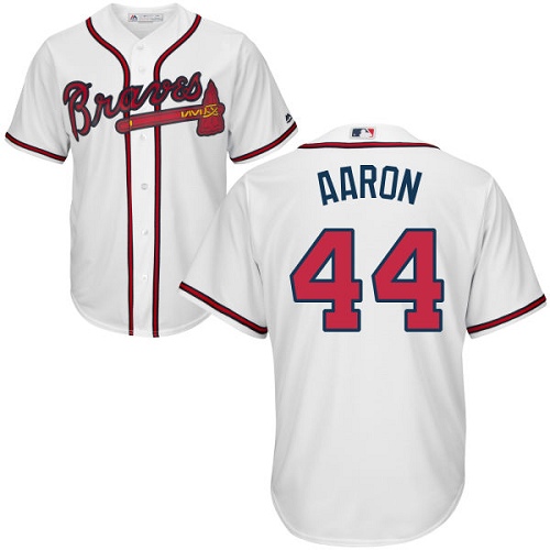 Atlanta Braves #44 Hank Aaron White Cool Base Stitched Youth Jersey Youth cheap jerseys for sale - CheapJerseys.Shop