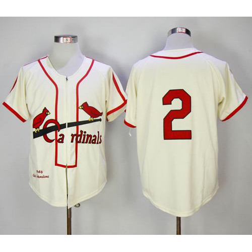 Mitchell And Ness 1946 St.Louis Cardinals #2 Red Schoendienst Cream Throwback Stitched Jersey Men's cheap jerseys for sale - CheapJerseys.Shop