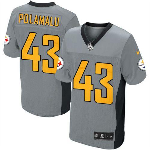 Steelers #43 Troy Polamalu Grey Shadow Youth Stitched Elite Jersey cheap jerseys for sale - CheapJerseys.Shop