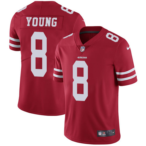 49ers #8 Steve Young Red Team Color Youth Stitched Vapor Untouchable Limited Jersey cheap jerseys for sale - CheapJerseys.Shop