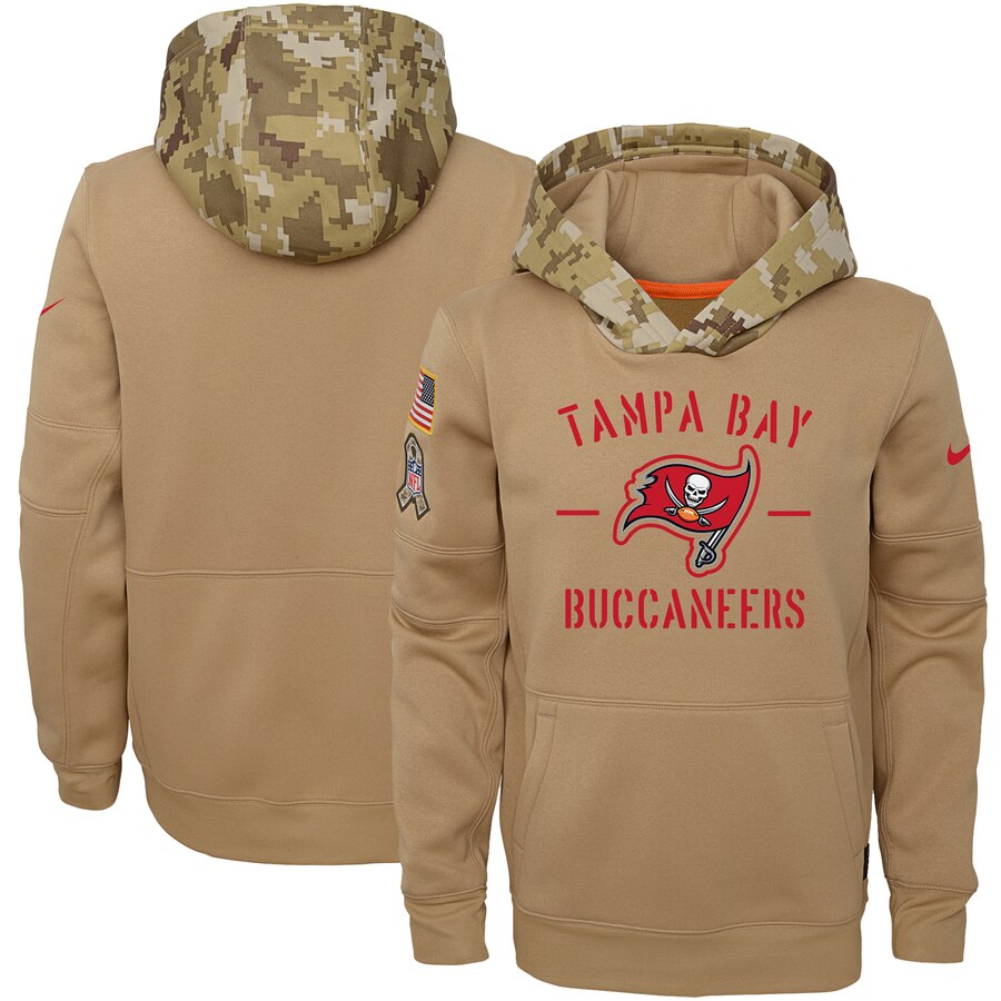 Youth Tampa Bay Buccaneers Khaki 2019 Salute To Service Therma Pullover Hoodie cheap jerseys for sale - CheapJerseys.Shop
