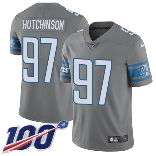 Lions #97 Aidan Hutchinson Gray Youth Stitched Limited Rush 100th Season Jersey cheap jerseys for sale - CheapJerseys.Shop