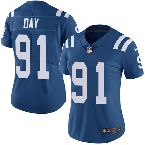 Indianapolis Colts #91 Sheldon Day Royal Blue Team Color Women's Stitched Vapor Untouchable Limited Jersey Womens cheap jerseys for sale - CheapJerseys.Shop