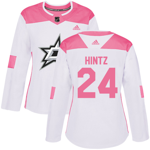 Dallas Stars #24 Roope Hintz White/Pink Authentic Fashion Women's Stitched Jersey Womens cheap jerseys for sale - CheapJerseys.Shop