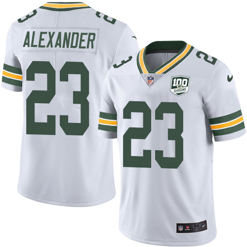 Packers #23 Jaire Alexander White Men's 100th Season Stitched Vapor Untouchable Limited Jersey cheap jerseys for sale - CheapJerseys.Shop