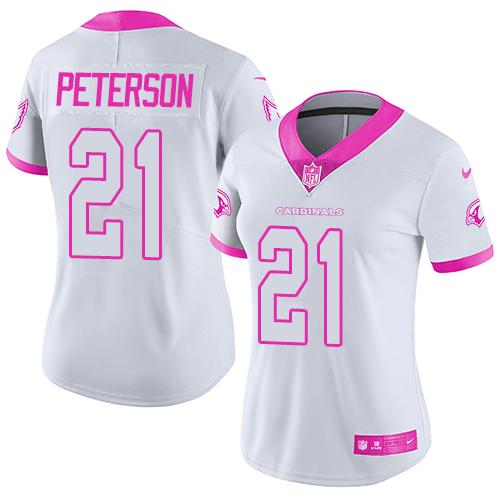 Cardinals #21 Patrick Peterson White/Pink Women's Stitched Limited Rush Fashion Jersey cheap jerseys for sale - CheapJerseys.Shop