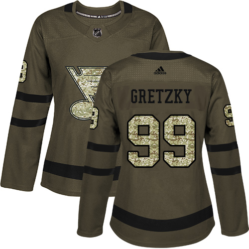 St. Louis Blues #99 Wayne Gretzky Green Salute to Service Women's Stitched Jersey Womens cheap jerseys for sale - CheapJerseys.Shop