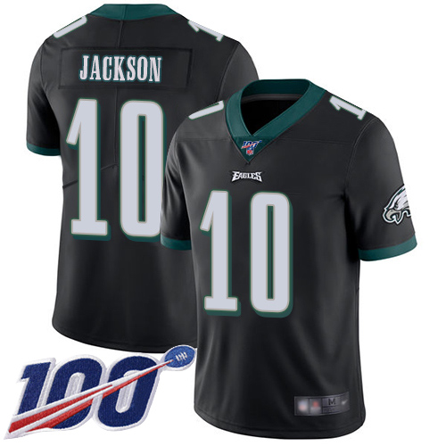 Philadelphia Eagles #10 DeSean Jackson Black Alternate Men's Stitched 100th Season Vapor Limited Jersey Men's cheap jerseys for sale - CheapJerseys.Shop