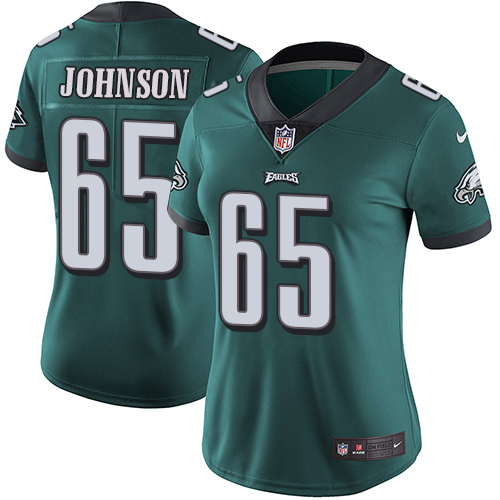 Philadelphia Eagles #65 Lane Johnson Midnight Green Team Color Women's Stitched Vapor Untouchable Limited Jersey Womens cheap jerseys for sale - CheapJerseys.Shop