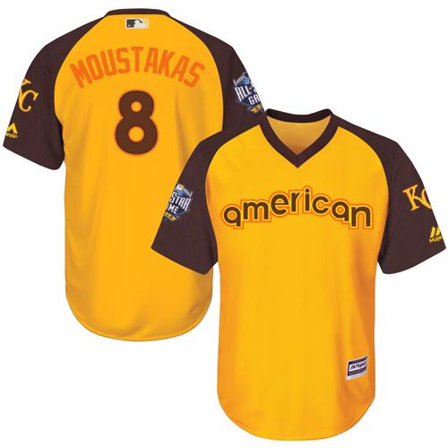 Kansas City Royals #8 Mike Moustakas Gold 2016 All-Star American League Stitched Youth Jersey Youth cheap jerseys for sale - CheapJerseys.Shop