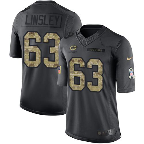 Green Bay Packers #63 Corey Linsley Black Men's Stitched Limited 2016 Salute To Service Jersey Men's cheap jerseys for sale - CheapJerseys.Shop