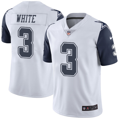 Dallas Cowboys #3 Mike White White Men's Stitched Limited Rush Jersey Men's cheap jerseys for sale - CheapJerseys.Shop