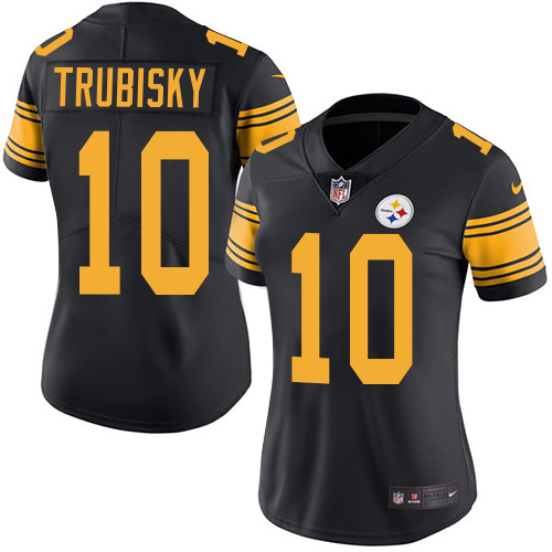 Steelers #10 Mitchell Trubisky Black Women's Stitched Limited Rush Jersey cheap jerseys for sale - CheapJerseys.Shop
