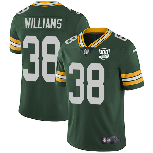 Green Bay Packers #38 Tramon Williams Green Team Color Men's 100th Season Stitched Vapor Untouchable Limited Jersey Men's cheap jerseys for sale - CheapJerseys.Shop