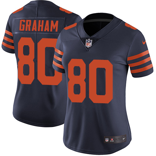 Chicago Bears #80 Jimmy Graham Navy Blue Alternate Women's Stitched Vapor Untouchable Limited Jersey Womens cheap jerseys for sale - CheapJerseys.Shop