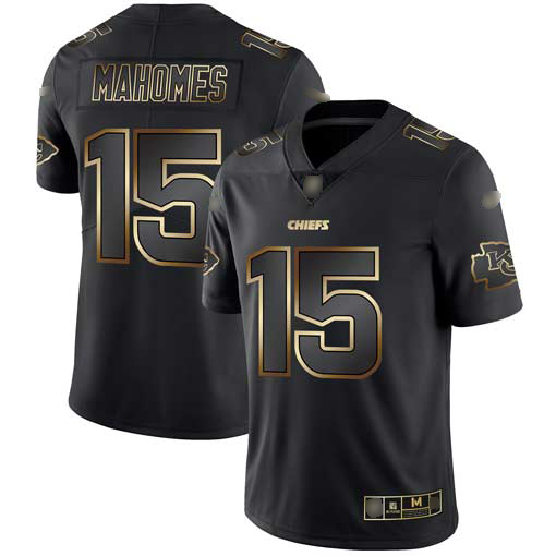 Chiefs #15 Patrick Mahomes Black/Gold Men's Stitched Vapor Untouchable Limited Jersey cheap jerseys for sale - CheapJerseys.Shop