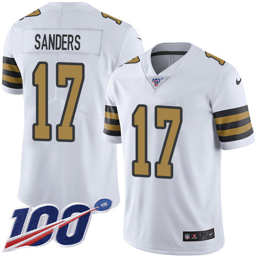 New Orleans Saints #17 Emmanuel Sanders White Men's Stitched Limited Rush 100th Season Jersey Men's cheap jerseys for sale - CheapJerseys.Shop