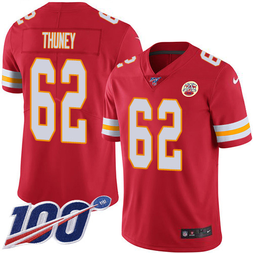 Chiefs #62 Joe Thuney Red Team Color Men's Stitched 100th Season Vapor Limited Jersey cheap jerseys for sale - CheapJerseys.Shop