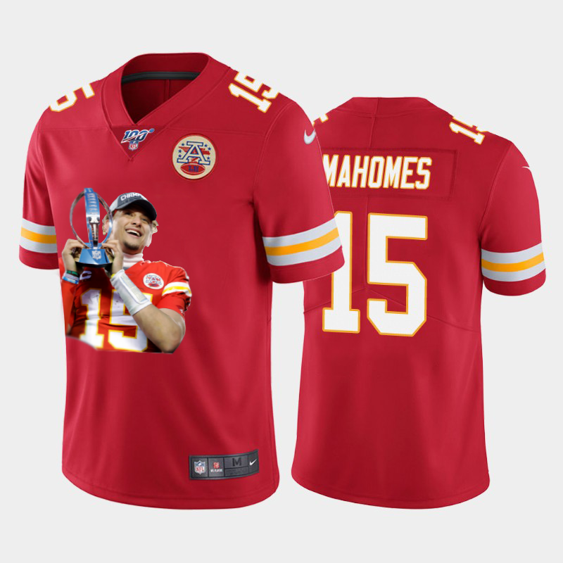 Kansas City Chiefs #15 Patrick Mahomes Team Hero 3 Vapor Limited 100 Jersey Red cheap jerseys for sale - CheapJerseys.Shop