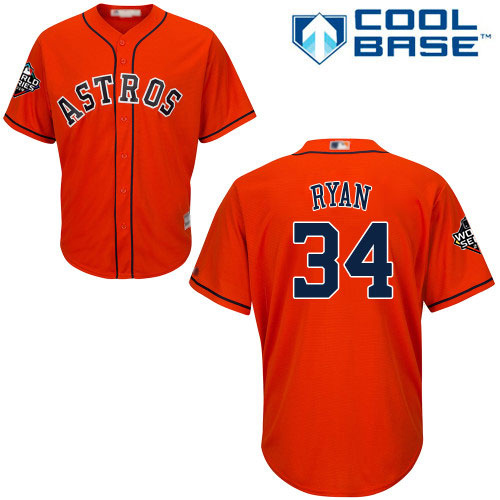 Houston Astros #34 Nolan Ryan Orange Cool Base 2019 World Series Bound Stitched Youth Jersey Youth cheap jerseys for sale - CheapJerseys.Shop