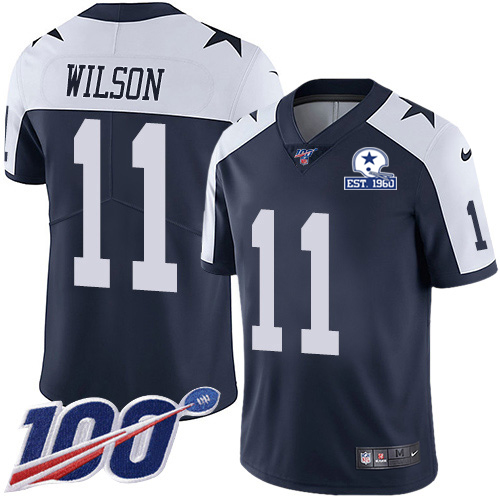 Dallas Cowboys #11 Cedrick Wilson Navy Blue Thanksgiving Men's Stitched With Established In 1960 Patch 100th Season Vapor Untouchable Limited Thro cheap jerseys for sale - CheapJerseys.Shop