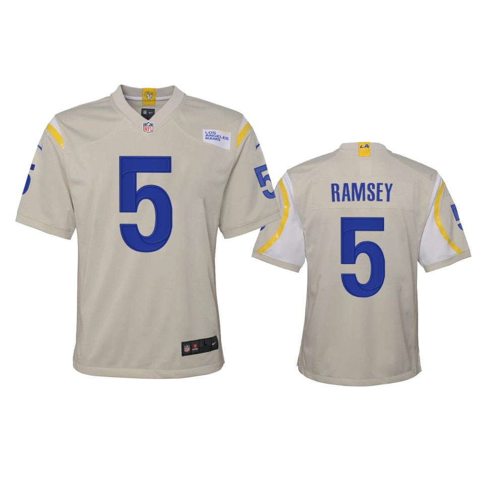 Los Angeles Rams #5 Jalen Ramsey Youth Game Jersey - Bone cheap jerseys for sale - CheapJerseys.Shop