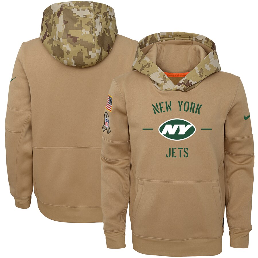 Youth New York Jets Khaki 2019 Salute To Service Therma Pullover Hoodie cheap jerseys for sale - CheapJerseys.Shop