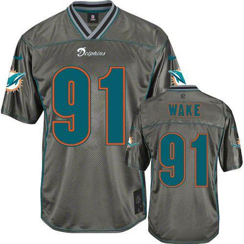 Miami Dolphins #91 Cameron Wake Grey Men's Stitched Elite Vapor Jersey Men's cheap jerseys for sale - CheapJerseys.Shop