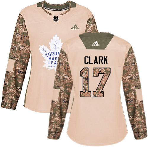 Maple Toronto Maple Leafs #17 Wendel Clark Camo Authentic 2017 Veterans Day Women's Stitched Jersey Womens cheap jerseys for sale - CheapJerseys.Shop
