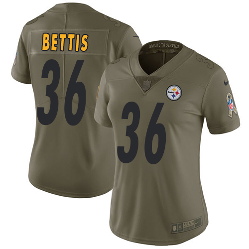 Steelers #36 Jerome Bettis Olive Women's Stitched Limited 2017 Salute To Service Jersey cheap jerseys for sale - CheapJerseys.Shop