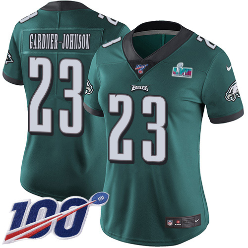 Eagles #23 C.J. Gardner-Johnson Green Team Color Super Bowl LVII Patch Women's Stitched 100th Season Vapor Untouchable Limited Jersey cheap jerseys for sale - CheapJerseys.Shop