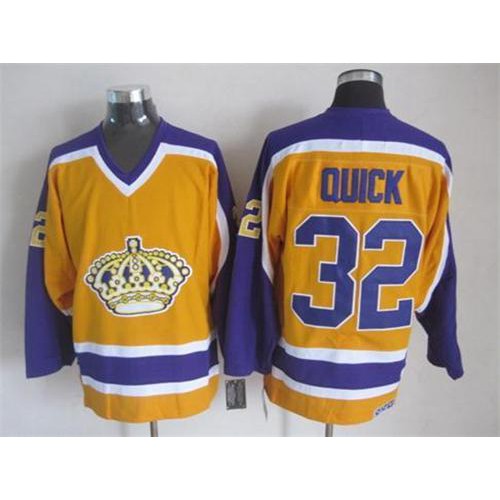 Los Angeles Kings #32 Jonathan Quick Yellow CCM Stitched Jersey Men's cheap jerseys for sale - CheapJerseys.Shop