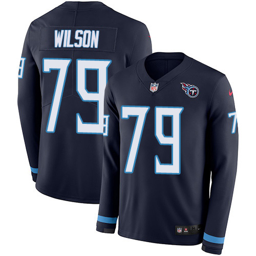 Tennessee Titans #79 Isaiah Wilson Navy Blue Team Color Youth Stitched Limited Therma Long Sleeve Jersey Youth cheap jerseys for sale - CheapJerseys.Shop