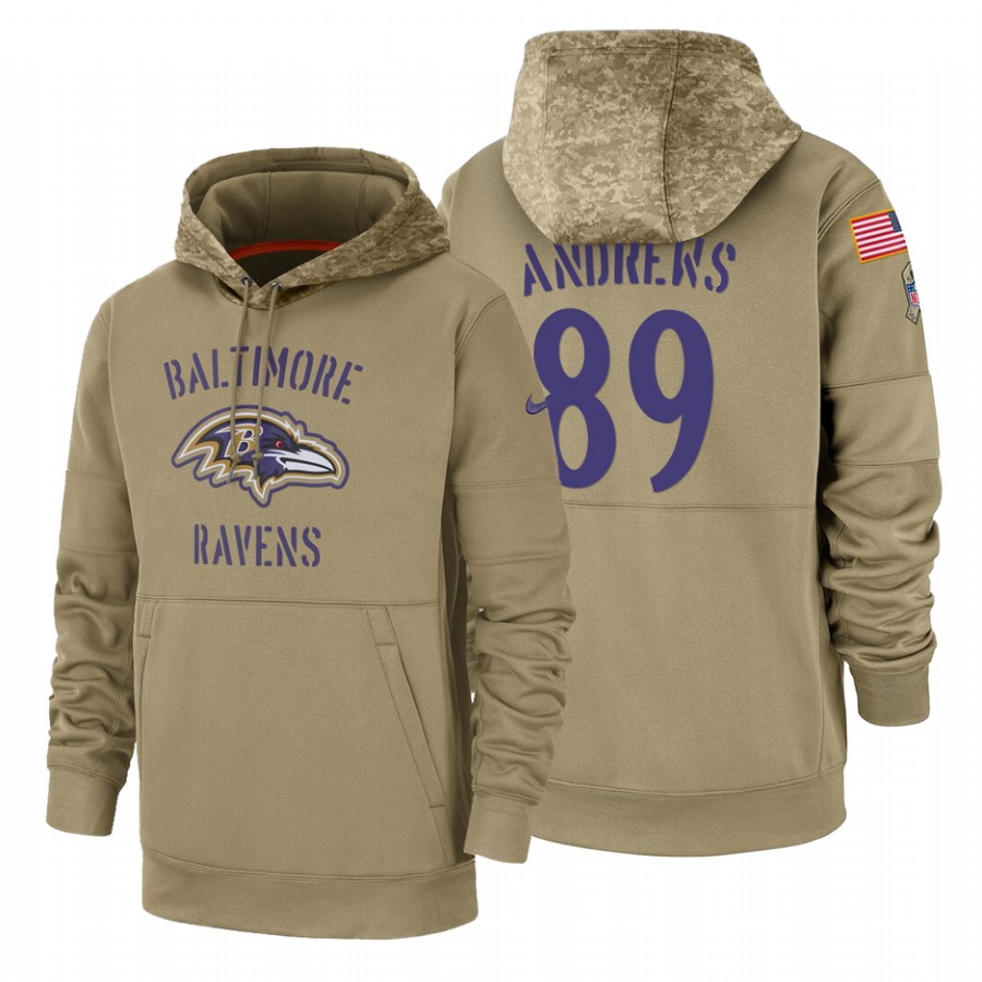 Baltimore Ravens #89 Mark Andrews Tan 2019 Salute To Service Name & Number Sideline Therma Pullover Hoodie cheap jerseys for sale - CheapJerseys.Shop