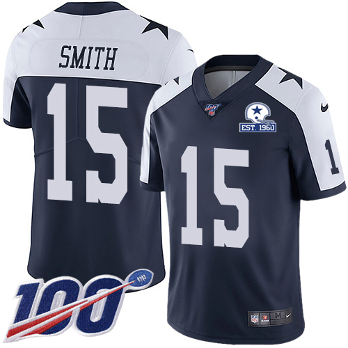 Dallas Cowboys #15 Devin Smith Navy Blue Thanksgiving Men's Stitched With Established In 1960 Patch 100th Season Vapor Untouchable Limited Throwba cheap jerseys for sale - CheapJerseys.Shop