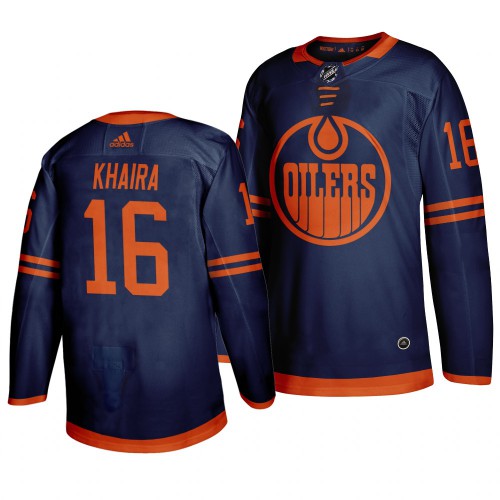 Edmonton Edmonton Oilers #16 Jujhar Khaira Blue 2019-20 Third Alternate Jersey Men's cheap jerseys for sale - CheapJerseys.Shop