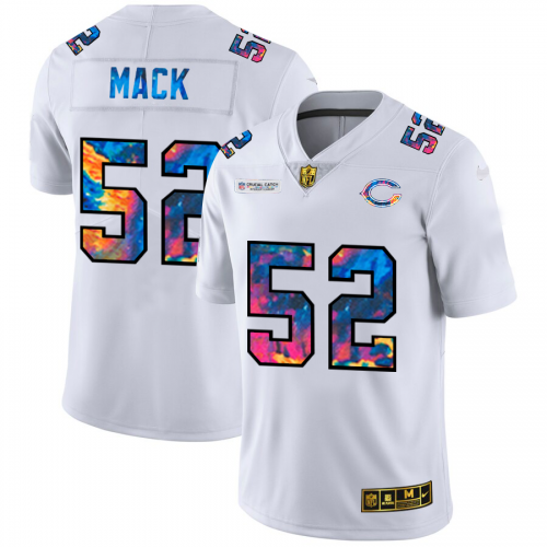 Chicago Chicago Bears #52 Khalil Mack Men's White Multi-Color 2020 Crucial Catch Limited Jersey Men's cheap jerseys for sale - CheapJerseys.Shop