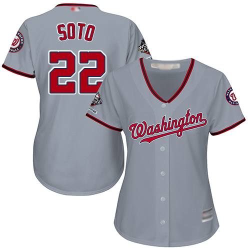 Washington Nationals #22 Juan Soto Grey Road 2019 World Series Champions Women's Stitched Jersey Womens cheap jerseys for sale - CheapJerseys.Shop