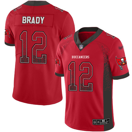 Buccaneers #12 Tom Brady Red Team Color Men's Stitched Limited Rush Drift Fashion Jersey cheap jerseys for sale - CheapJerseys.Shop