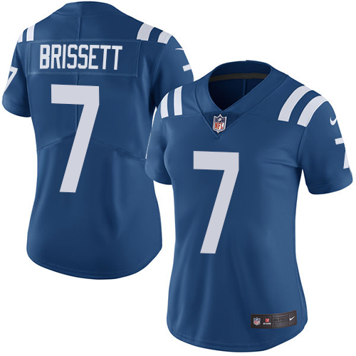 Indianapolis Colts #7 Jacoby Brissett Royal Blue Team Color Women's Stitched Vapor Untouchable Limited Jersey Womens cheap jerseys for sale - CheapJerseys.Shop