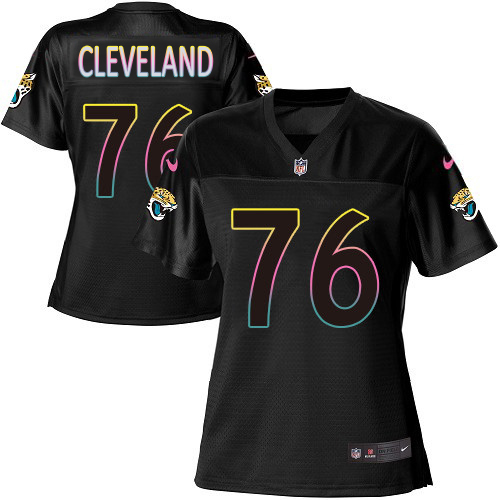 Jaguars #76 Ezra Cleveland Black Women's Fashion Game Jersey cheap jerseys for sale - CheapJerseys.Shop