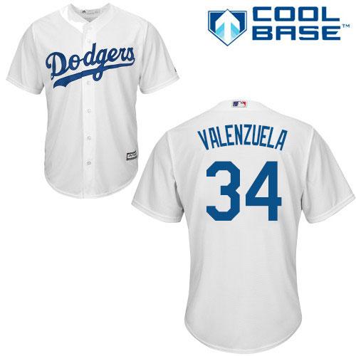 Los Angeles Dodgers #34 Fernando Valenzuela White Cool Base Stitched Youth Jersey Youth cheap jerseys for sale - CheapJerseys.Shop