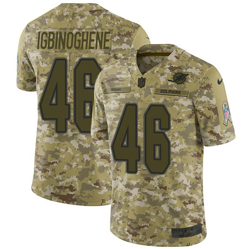 Miami Dolphins #46 Noah Igbinoghene Camo Youth Stitched Limited 2018 Salute To Service Jersey Youth cheap jerseys for sale - CheapJerseys.Shop
