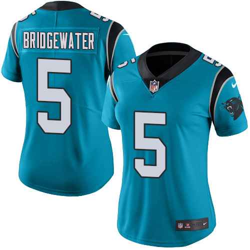 Carolina Panthers #5 Teddy Bridgewater Blue Alternate Women's Stitched Vapor Untouchable Limited Jersey Womens cheap jerseys for sale - CheapJerseys.Shop