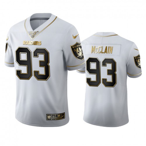 Las Vegas Las Vegas Raiders #93 Terrell Mcclain Men's White Golden Edition Vapor Limited 100 Jersey Men's cheap jerseys for sale - CheapJerseys.Shop