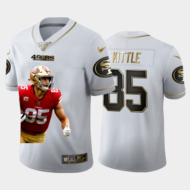 San Francisco 49ers #85 George Kittle Team Hero 2 Vapor Limited 100 Jersey White Golden cheap jerseys for sale - CheapJerseys.Shop