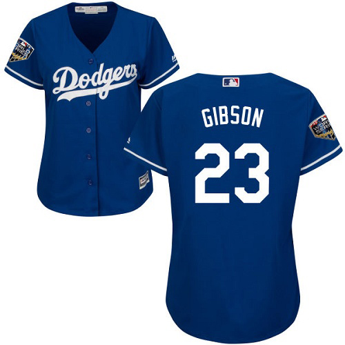 Los Angeles Dodgers #23 Kirk Gibson Blue Alternate 2018 World Series Women's Stitched Jersey Womens cheap jerseys for sale - CheapJerseys.Shop